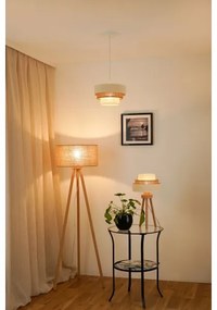 Brilagi - Lampadario a cavo DENVER LUNETA 1xE27/15W/230V Ø25 beige/marrone/crema