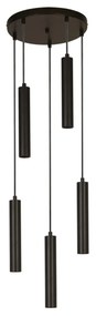 Lampadario Contemporaneo Dulwich Acciaio Nero 5 Luci E27