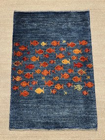 Loribaft Tappeto persiano 60 x 90 Blu (Iran) Annodato A Mano