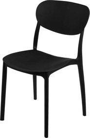 Sedia impilabile in plastica nera