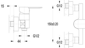 Aqualine - Miscelatore doccia DAPHNE, finitura cromo lucido