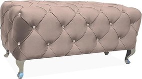 Pouf Hestia in velluto beige - Blu28