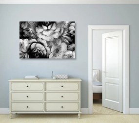 Stampa su tela – Mondo impressionista dei fiori in bianco e nero