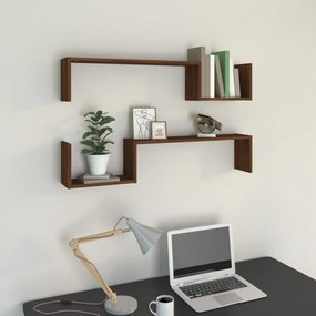 Mensole A Muro 2 Pz Rovere Marrone 100x15x20 Cm İn Multistrato /