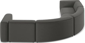 Divano angolare grigio con rivestimento in velluto Ekahi – Makamii