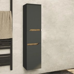 Kamalu - Composizione bagno sospesa 85 cm colore nero grafite matt | LAC-ARES-85