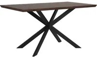 Tavolo da pranzo Piano in legno scuro Gambe in metallo Nero 140 x 80 cm 6 posti rettangolare industriale