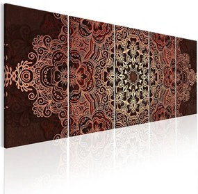 Quadro Mandala  Flower Bouquet  Colore Beige, Dimensioni e Misure 200x80