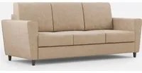 Divano 3 Posti 212x85x85 cm Yasel in Tessuto Beige