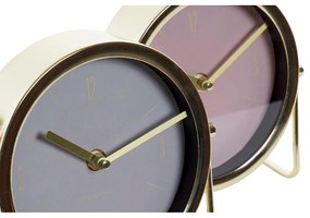 Orologio da Tavolo DKD Home Decor Dorato Vetro Ferro (2 pezzi) (18 x 6.5 x 16 cm)