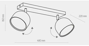 Faretto ALTEA 2xAR111 GU10/50W/230V nero