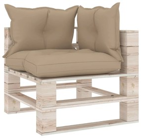 Set divani da giardino pallet 5 pz con cuscini in legno di pino