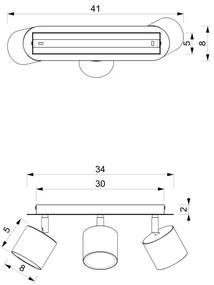 Faretto DIXIE 3xGX53/11W/230V rosa