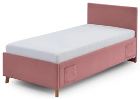 Letto da bambini rosa imbottito con contenitore con rete inclusa 90x200 cm Cool – Meise Möbel