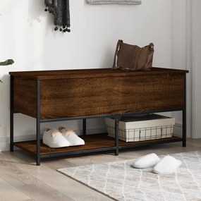 Panca Portaoggetti Rovere Marrone 100x42,5x47 Legno Multistrato /