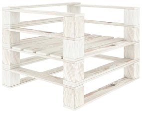 Set Salotto da Giardino 5 pz Pallet in Legno Bianco