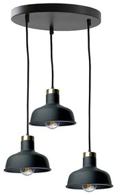 Lampadario a sospensione con filo HEBE 3xE27/60W/230V nero