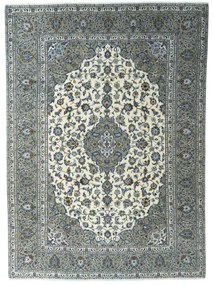 Kashan Tappeto 330x240 Beige (Iran) Annodato A Mano