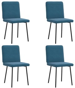 Sedie Da Pranzo 4 Pz Blu İn Velluto /