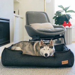 Cuccia in blu scuro per cane 80x60 cm Lounge Bed Denim Medieval Blue / Dark Chocolate M – P.L.A.Y.
