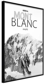 Poster  Peaks of the World: Mont Blanc  Cornice Quadri Cornice nera, Larghezza x Altezza Home decor 30x45