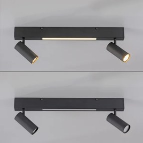 Schöner Wohnen 11793-18 - Faretto LED DANTE 2xGU10/10W+LED/7,2W nero