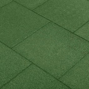 Piastrelle Anticaduta 24 Pz İn Gomma 50x50x3 Cm Verde /