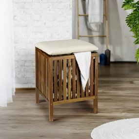 Cesta per il bucato colore naturale scuro in legno 38 l Fondi – Wenko