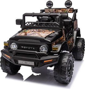 Macchina Elettrica per Bambini Fuoristrada Toyota Fj Cruiser 12V Telecomando Ruote in Gomma e Sedile in Pelle Nero e Mimetico...