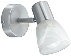 Spot mito nickel 1 luce attacco e14 17x8x11cm in vetro e metallo or...