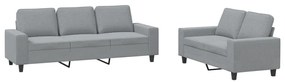 Set di divani 2 pz grigio chiaro in tessuto