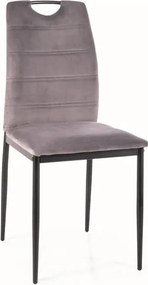 Sedia Blu14 in velluto grigio Rip