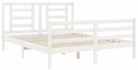 Giroletto con Testiera Bianco King Size in Legno Massello