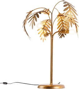 Lampada da tavolo Art Déco dorata 3 luci - BOTANICA