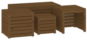 Set cassette da giardino 4 pz miele in legno massello di pino