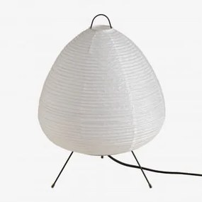 Lampada da tavolo in carta di riso (↑44 cm) Gogian Bianco - Sklum