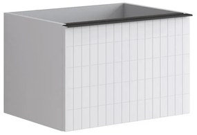 Mobile da bagno sotto lavabo Pixel laccato opaco bianco laccato L 60 x H 40 x P 45.5 cm 2 cassetti, lavabo non incluso