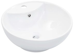Lavandino Con Troppopieno 46,5x18 Cm İn Ceramica Bianco /