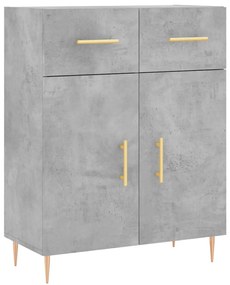 Credenza Grigio Cemento 69,5x34x180 cm in Legno Multistrato