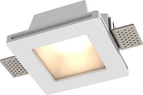 Portafaretto GU10 ed MR16 Quadrato in Gesso Pitturabile Ø120x120 mm