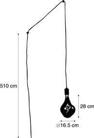 Lampada a sospensione moderna oro con spina incl. Lampadina LED dimmerabile - Cavalux