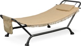 Amaca da Giardino in Ferro e Poliestere con Cuscino e Sacca Taddei Panama Beige...