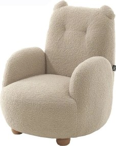 Poltrona per bambini beige con rivestimento in bouclé Rocky – Vipack
