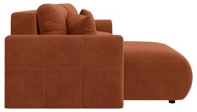 Divano angolare color mattone allungabile (con composizione variabile) Lorine – Ropez