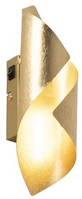 Applique da parete retrò foglia oro con interruttore - Belle