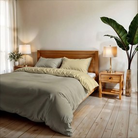 Parure copripiumino matrimoniale tortora e panna Datex