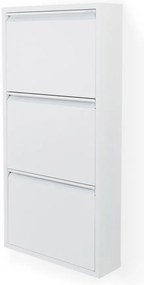 Scarpiera bianca in metallo con ante ribaltabili 50x103x15 cm Billy – Spinder Design