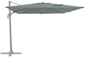 Ombrellone a palo laterale grigio AURA NATERIAL con telo quadrato verde L 286 x P 286 x H 264 cm