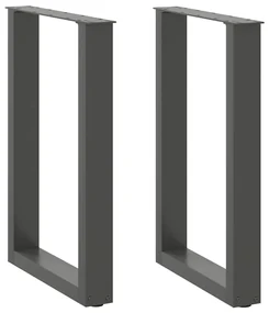 Gambe Tavolo Pranzo A U 2 Pz Antracite 50x(72-73) Cm Acciaio /