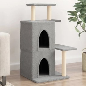 Albero per gatti con tiragraffi in sisal grigio chiaro 97 cm
